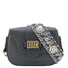 Load image into Gallery viewer, CHRISTIAN DIOR D Fence Calfskin Leather Saddle Bag Black