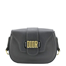 Load image into Gallery viewer, CHRISTIAN DIOR D Fence Calfskin Leather Saddle Bag Black