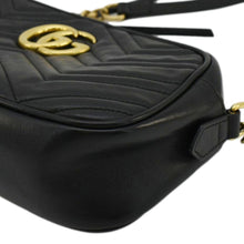 Load image into Gallery viewer, GUCCI GG Marmont Small Matelasse Chevron Leather Camera Bag Black 447632