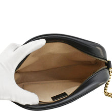 Load image into Gallery viewer, GUCCI GG Marmont Small Matelasse Chevron Leather Camera Bag Black 447632
