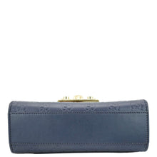 Load image into Gallery viewer, GUCCI Signature Padlock Small Leather Top Handle Shoulder Bag Blue 409487