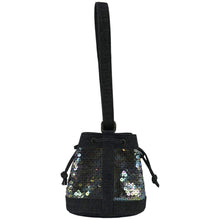 Load image into Gallery viewer, CHANEL Sequin Denim Small Drawstring Bucket Bag Blue