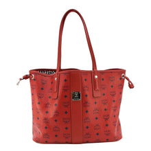 Load image into Gallery viewer, MCM Reversible Liz Large Visetos Canvas Shopper Tote Bag  Red