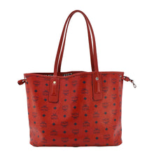 Load image into Gallery viewer, MCM Reversible Liz Large Visetos Canvas Shopper Tote Bag  Red