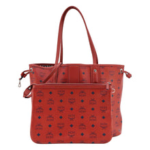 Load image into Gallery viewer, MCM Reversible Liz Large Visetos Canvas Shopper Tote Bag  Red