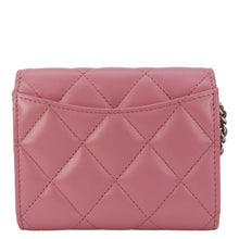 Load image into Gallery viewer, Chanel Classic Mini Flap Quilted Lambskin Leather Card Holder On Chain Pink