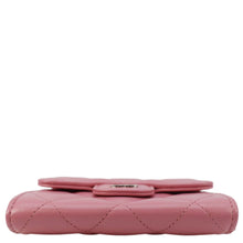 Load image into Gallery viewer, Chanel Classic Mini Flap Quilted Lambskin Leather Card Holder On Chain Pink