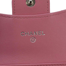 Load image into Gallery viewer, Chanel Classic Mini Flap Quilted Lambskin Leather Card Holder On Chain Pink