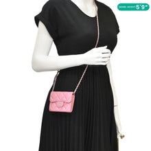 Load image into Gallery viewer, Chanel Classic Mini Flap Quilted Lambskin Leather Card Holder On Chain Pink