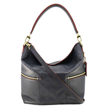 Load image into Gallery viewer, LOUIS VUITTON Melie Monogram Empreinte Leather Hobo Shoulder Bag Navy Blue