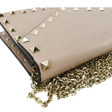 Load image into Gallery viewer, VALENTINO Rockstud Envelope Leather Chain Crossbody Bag Taupe