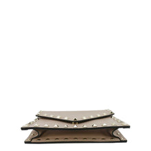 Load image into Gallery viewer, VALENTINO Rockstud Envelope Leather Chain Crossbody Bag Taupe