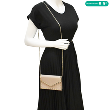 Load image into Gallery viewer, VALENTINO Rockstud Envelope Leather Chain Crossbody Bag Taupe