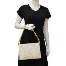 Load image into Gallery viewer, LOUIS VUITTON Coussin PM Monogram Embossed Leather Shoulder Bag Off White