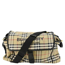 Load image into Gallery viewer, BURBERRY Vintage Check Flap Nylon Diaper Bag Beige