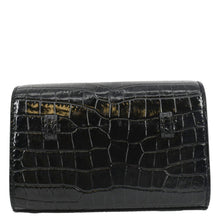 Load image into Gallery viewer, YVES SAINT LAURENT Kate Crocodile Embossed Leather Belt Bag Black