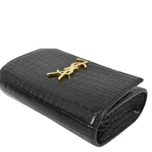 Load image into Gallery viewer, YVES SAINT LAURENT Kate Crocodile Embossed Leather Belt Bag Black