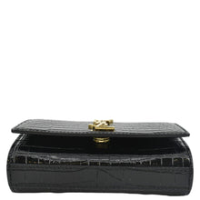 Load image into Gallery viewer, YVES SAINT LAURENT Kate Crocodile Embossed Leather Belt Bag Black