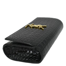 Load image into Gallery viewer, YVES SAINT LAURENT Kate Crocodile Embossed Leather Belt Bag Black