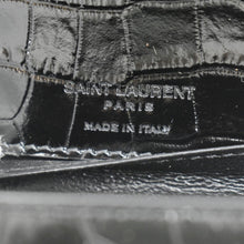 Load image into Gallery viewer, YVES SAINT LAURENT Kate Crocodile Embossed Leather Belt Bag Black