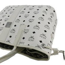 Load image into Gallery viewer, MCM Reversible Liz Medium Visetos Canvas Shopper Tote Bag White