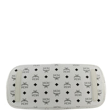 Load image into Gallery viewer, MCM Reversible Liz Medium Visetos Canvas Shopper Tote Bag White