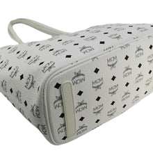 Load image into Gallery viewer, MCM Reversible Liz Medium Visetos Canvas Shopper Tote Bag White