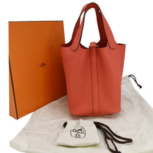 Load image into Gallery viewer, HERMES Picotin Lock 18 Taurillon Clemence Leather Hobo Bag Light Pink