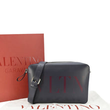 Load image into Gallery viewer, VALENTINO GARAVANI VLTN Leather Crossbody Bag Navy Blue