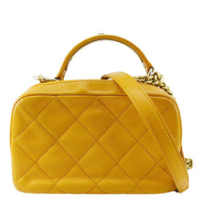 Load image into Gallery viewer, CHANEL Carry Around Mini Quilted Caviar Leather Bowling Bag Yellow