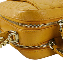 Load image into Gallery viewer, CHANEL Carry Around Mini Quilted Caviar Leather Bowling Bag Yellow