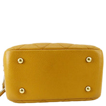 Load image into Gallery viewer, CHANEL Carry Around Mini Quilted Caviar Leather Bowling Bag Yellow