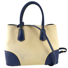 Load image into Gallery viewer, PRADA Double Handle Canvas Tote Shoulder Bag Beige