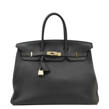 Load image into Gallery viewer, HERMES Birkin 35 Togo Leather Tote Bag Black front look