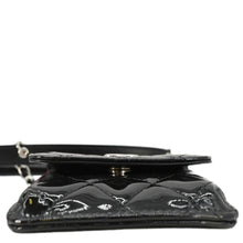 Load image into Gallery viewer, CHANEL CC Double Mini Flap Patent Quilted Leather Chain Waist Bag Black Pink