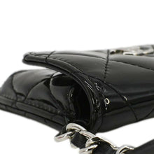 Load image into Gallery viewer, CHANEL CC Double Mini Flap Patent Quilted Leather Chain Waist Bag Black Pink