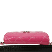 Load image into Gallery viewer, CHANEL CC Double Mini Flap Patent Quilted Leather Chain Waist Bag Black Pink