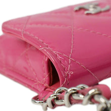 Load image into Gallery viewer, CHANEL CC Double Mini Flap Patent Quilted Leather Chain Waist Bag Black Pink