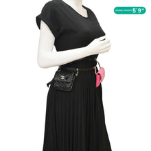 Load image into Gallery viewer, CHANEL CC Double Mini Flap Patent Quilted Leather Chain Waist Bag Black Pink