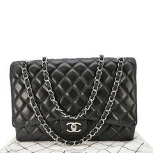 Load image into Gallery viewer, CHANEL Classic Maxi Double Flap Quilted Leather Crossbody Bag Black