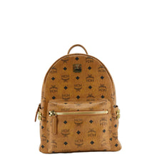 Load image into Gallery viewer, MCM Stark Classic Visetos Canvas Backpack Bag Cognac