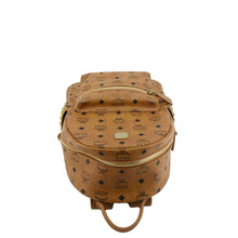 Load image into Gallery viewer, MCM Stark Classic Visetos Canvas Backpack Bag Cognac