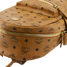 Load image into Gallery viewer, MCM Stark Classic Visetos Canvas Backpack Bag Cognac