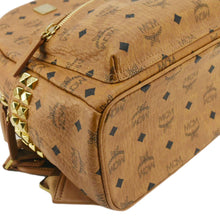 Load image into Gallery viewer, MCM Stark Classic Visetos Canvas Backpack Bag Cognac
