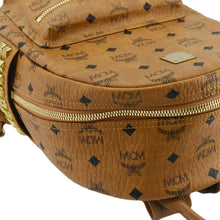Load image into Gallery viewer, MCM Stark Classic Visetos Canvas Backpack Bag Cognac