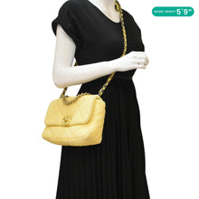 Load image into Gallery viewer, CHANEL 19 Flap Medium Quilted Tweed Shoulder Bag Beige
