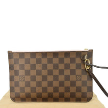 Load image into Gallery viewer, LOUIS VUITTON Neverfull Pochette Damier Ebene Wristlet Rose Ballerine