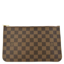 Load image into Gallery viewer, LOUIS VUITTON Neverfull Pochette Damier Ebene Wristlet Rose Ballerine