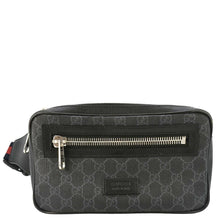 Load image into Gallery viewer, GUCCI GG Supreme Canvas Belt Bumbag Bag Black 474293