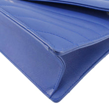 Load image into Gallery viewer, CHANEL Coco Envelope Flap Quilted Chevron Leather Crossbody Bag Blue